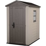 CASETTA IN RESINA 1 PORTA, PAVIMENTO INCLUSO, 1 FINESTRA LATERALE -  CM. 129,5x188,5x216,5