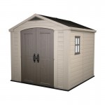 CASETTA IN RESINA 2 PORTE, PAVIMENTO INCLUSO, 1 FINESTRA LATERALE, 256,5x255x243h - BEIGE