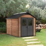 CASETTA MATERIALE COMPOSITO RESINA-LEGNO 2 PORTE, PAVIMENTO INCLUSO, CM. 228x223,5x252h