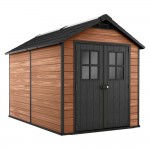 CASETTA MATERIALE COMPOSITO RESINA-LEGNO 2 PORTE, PAVIMENTO INCLUSO, CM. 228x350x252h