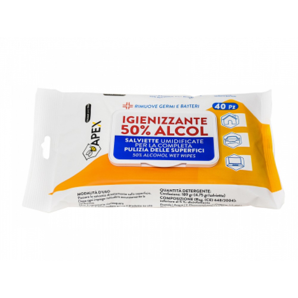 40 SALVIETTINE IGIENIZ. 50% ALCOL   **FP**
