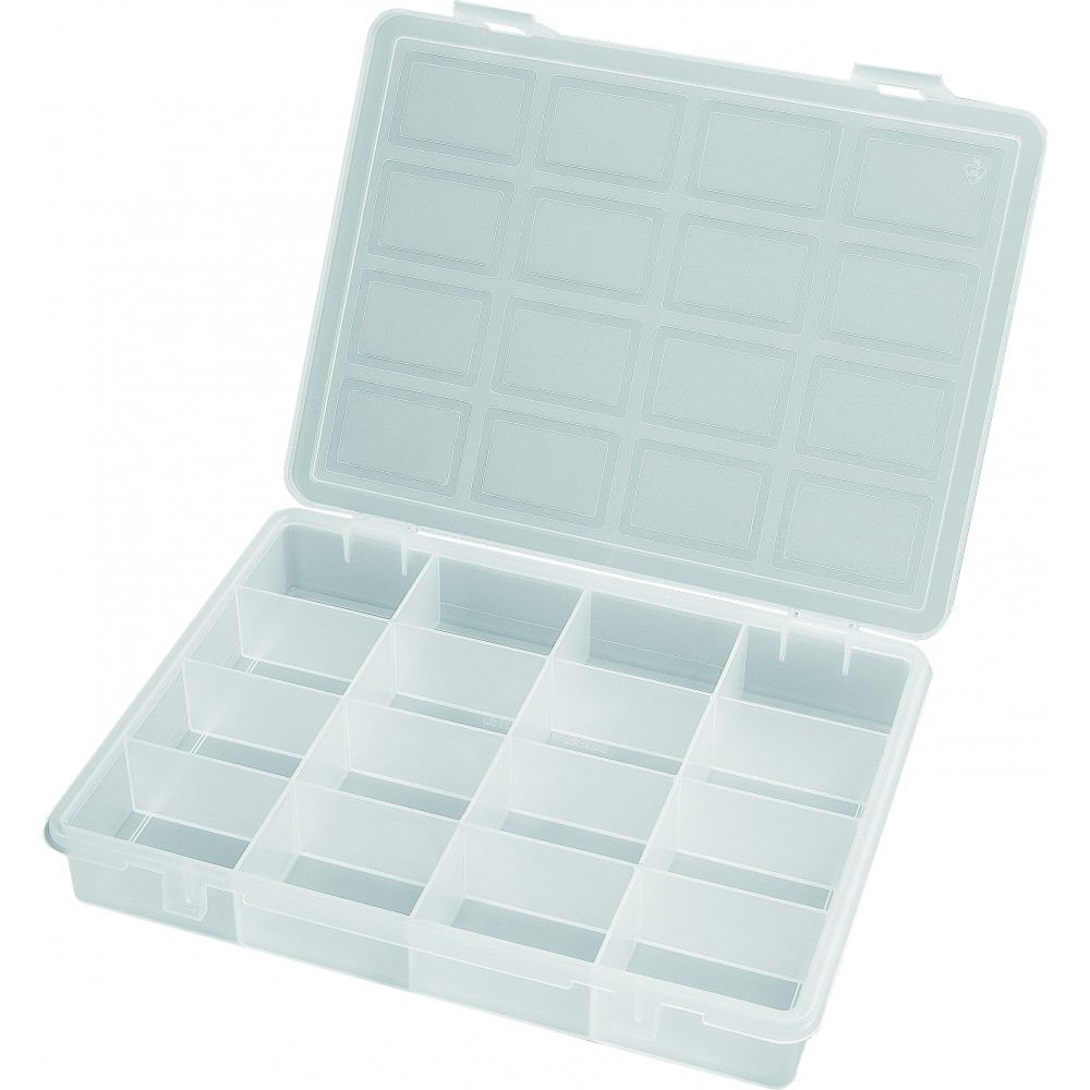 PORTAMINUTERIA TRASPARENTE CON 16 SCOMPARTI L242XP188XH37 MM