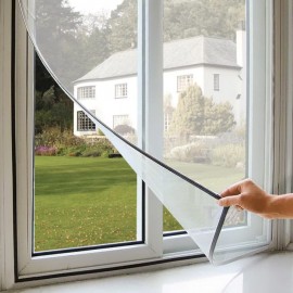 ZANZARIERA A STRAPPO BLISTER PER FINESTRA NERA150X180