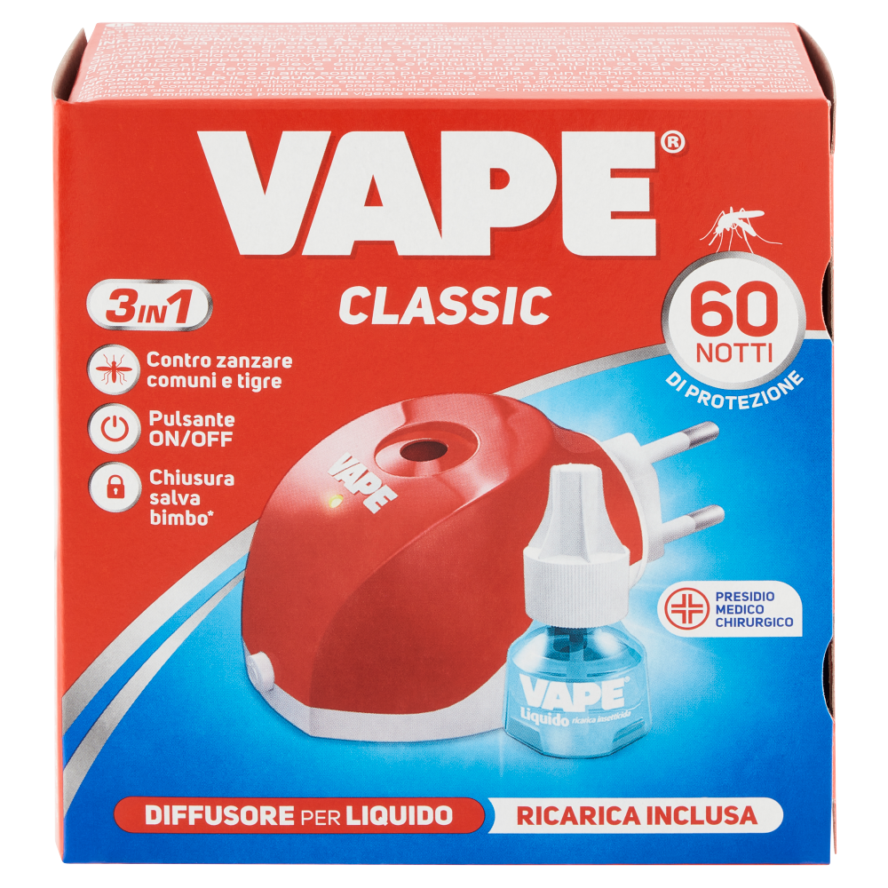 VAPE ELETTROEMANATORE LIQUIDO + RICARICA CLASSICA