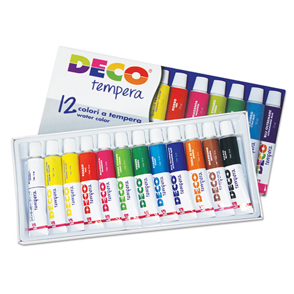 COLORI A TEMPERA - SCATOLA 12 TUBI ML.12 -  COL. ASS.