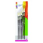 PENNELLI PIATTI PURA SETOLA MANICO CORTO - BLISTER 5 PZ.