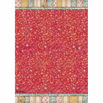 CONF. 1 FOGLIO CARTA RISO A4 APP. PATCHWORK TEXTURE FONDO ROSSO   **FP**