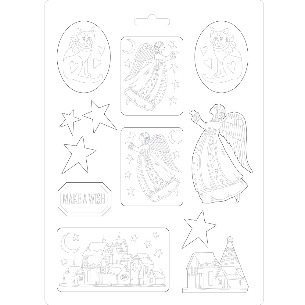 STAMPO PVC MORBIDO F.TO A4 ANGEL AND CATS   **FP**