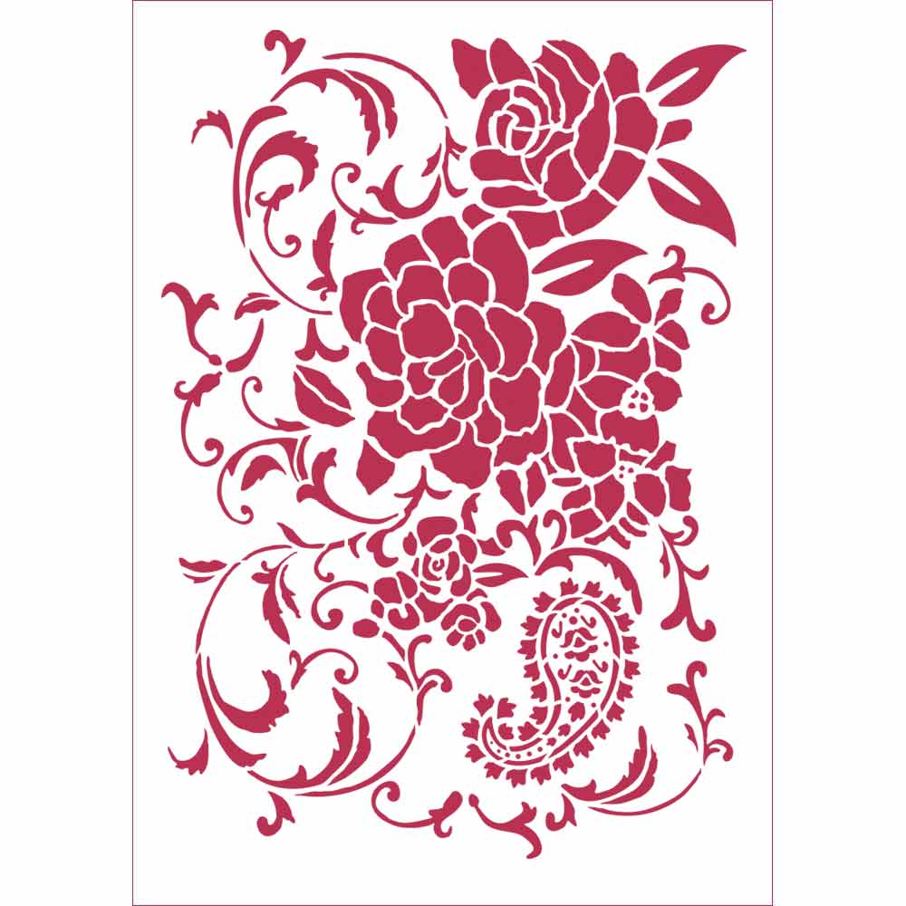 STENCIL D CM 21X29,7 FLORAL RAMAGE   **FP**