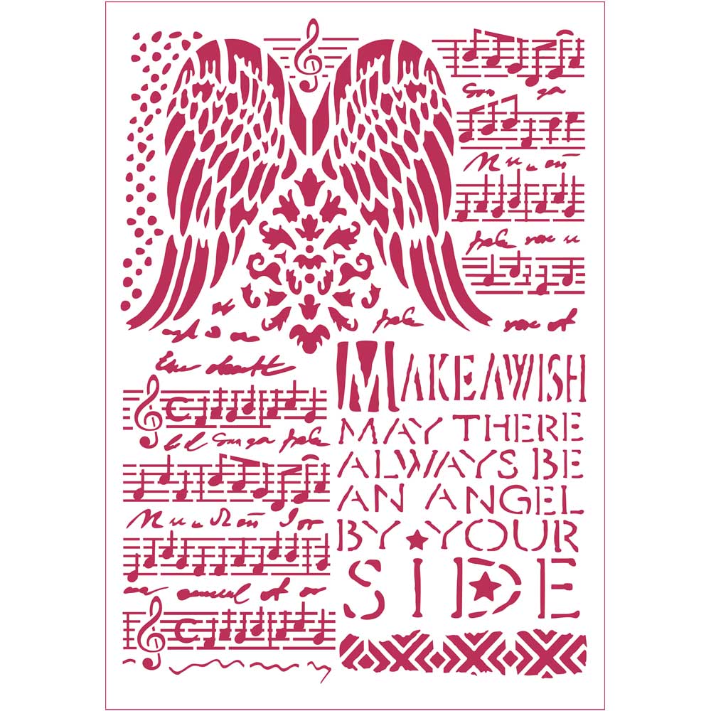 STENCIL D CM 21X29,7 MUSIC AND WINGS   **FP**