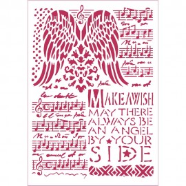 STENCIL D CM 21X29,7 MUSIC AND WINGS   **FP**