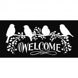 STENCIL SPESSO CM. 12X25 - WELCOME UCCELLINI   **FP**