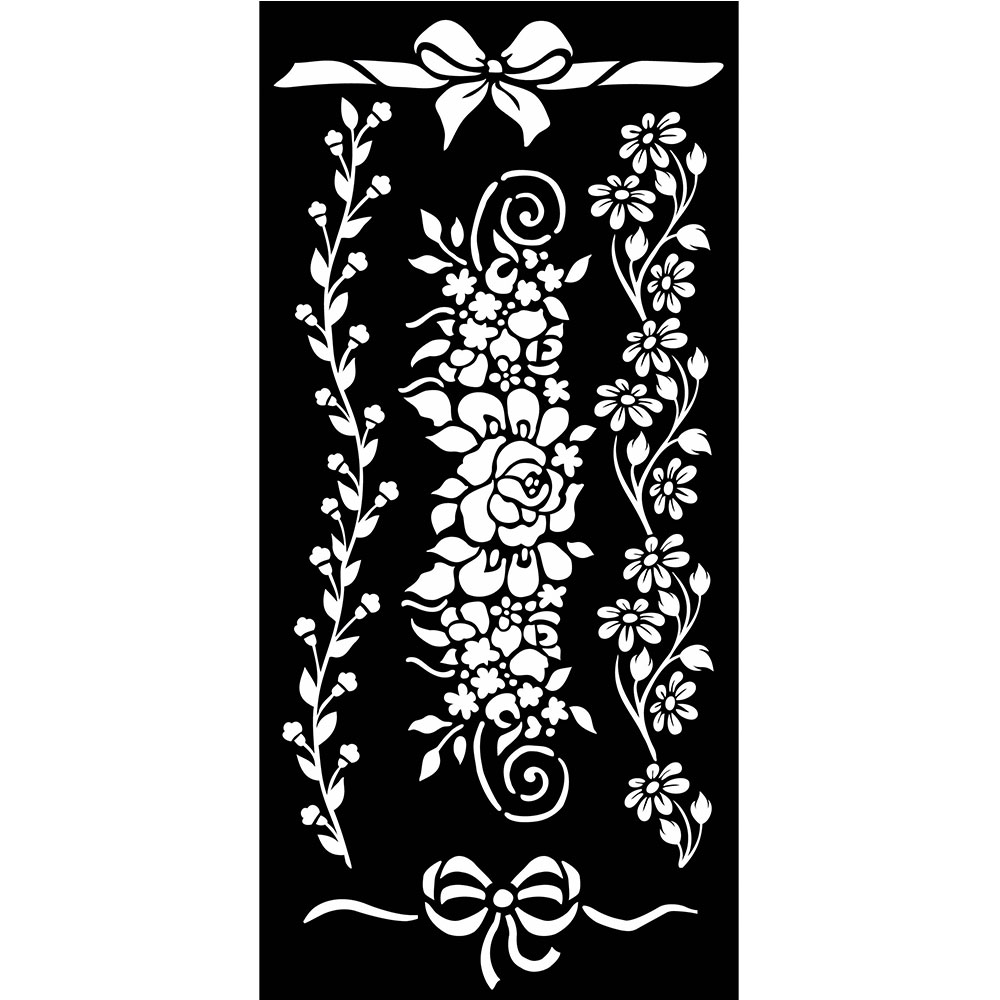 THICK STENCIL cm. 12X25 LITTLE HEARTS AND LINE   **FP**