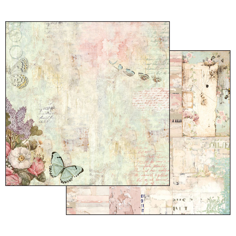 FOGLIO DOUBLE FACE WONDERLAND FIORI E FARFALLE