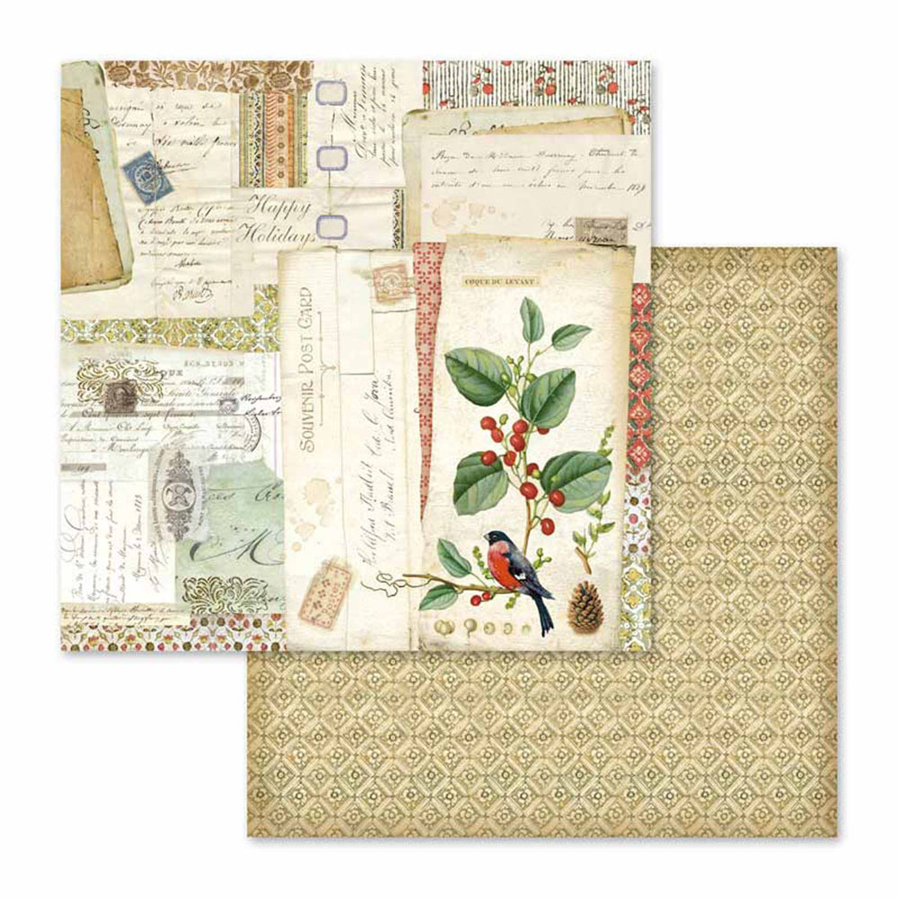 FOGLIO DOUBLE FACE WINTER BOTANIC CARTOLINE   **FP**
