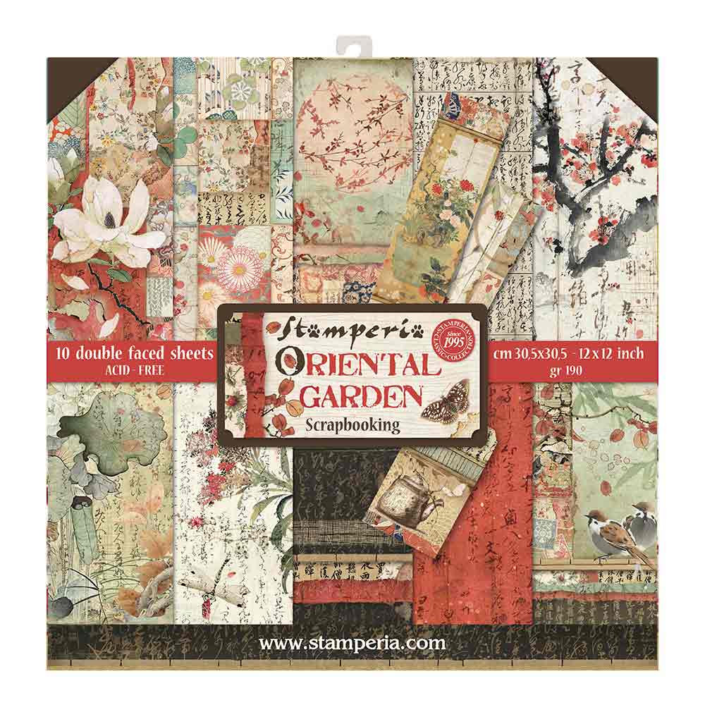 BLOCCO 10 FOGLI 30X30 DOUBLE FACE ORIENTAL GARDEN