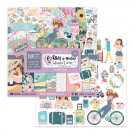 BLOCCO 10 FOGLI SCRAP BOOKING AIRES DE LIBERTAD