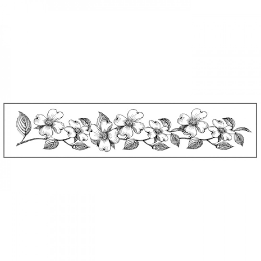 TIMBRO HD CAUCCIU 4X18 BORDURA FIORI   **FP**