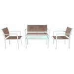 SET SALOTTINO 4 PEZZI SEDIR BIANCO TORTORA