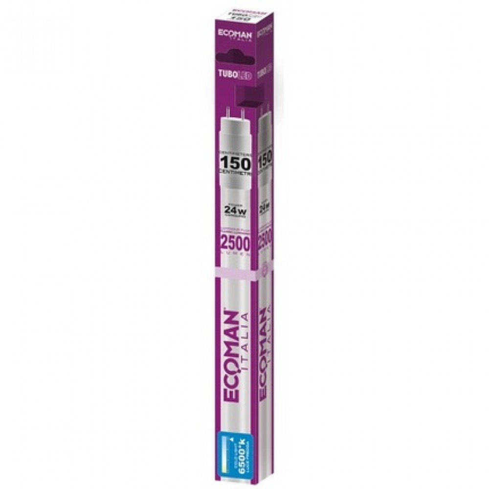 TUBO LED 24W T8 G13  6500K FROST 150CM CONF. CARTONE