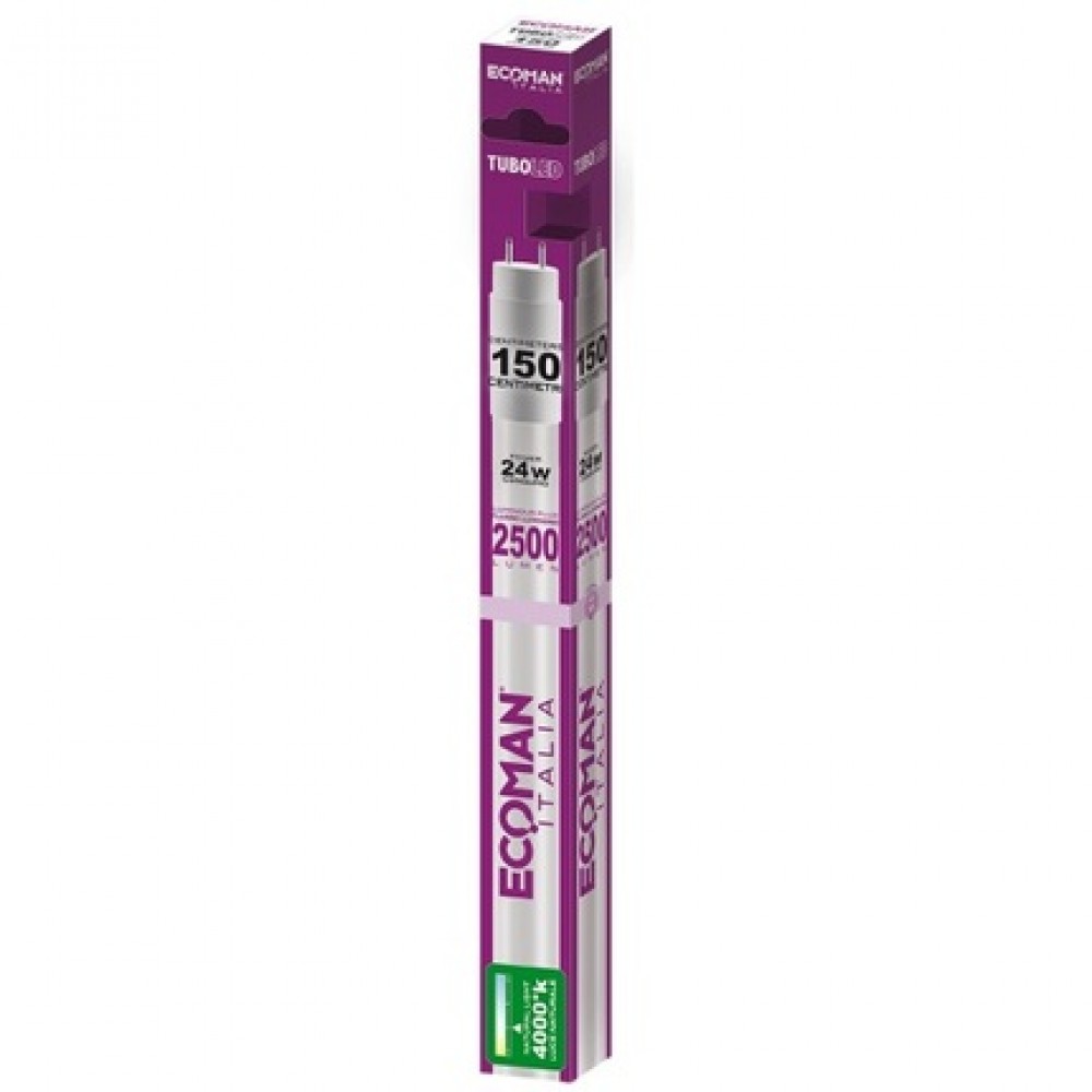 TUBO LED 24W T8 G13  4000K FROST 150CM CONF. CARTONE