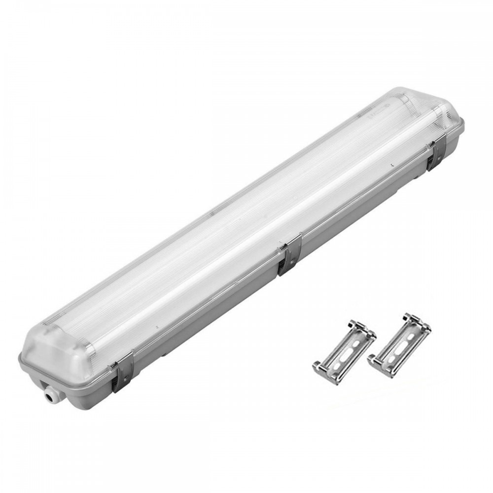 PLAFONIERA LINEA PER 2 TUBI LED T8 120 CM IP65 senza tubi