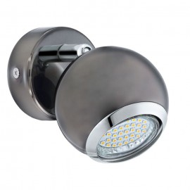 BIMEDA FARETTO 1Lx2,5W GU10 LED ACCIAIO+NICKEL NERO+CROMO