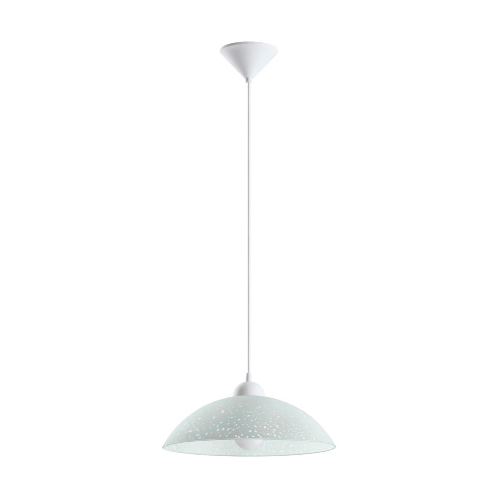 VETRO - SOSPENSIONE  1L X 100W E27  V.SERIGRAFATO   **FP**