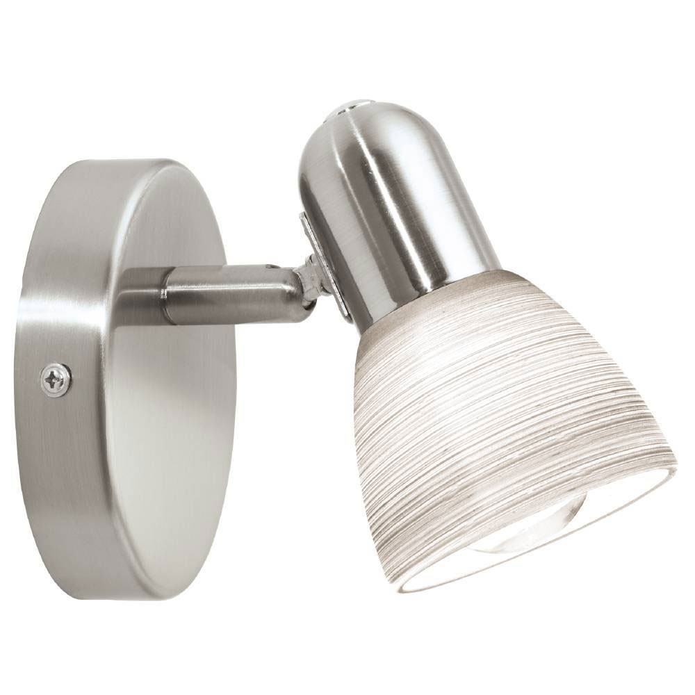 FARETTO 1L X 40W E14 NICKEL+VETRO BIA RIGA