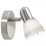 FARETTO 1L X 40W E14 NICKEL+VETRO BIA RIGA