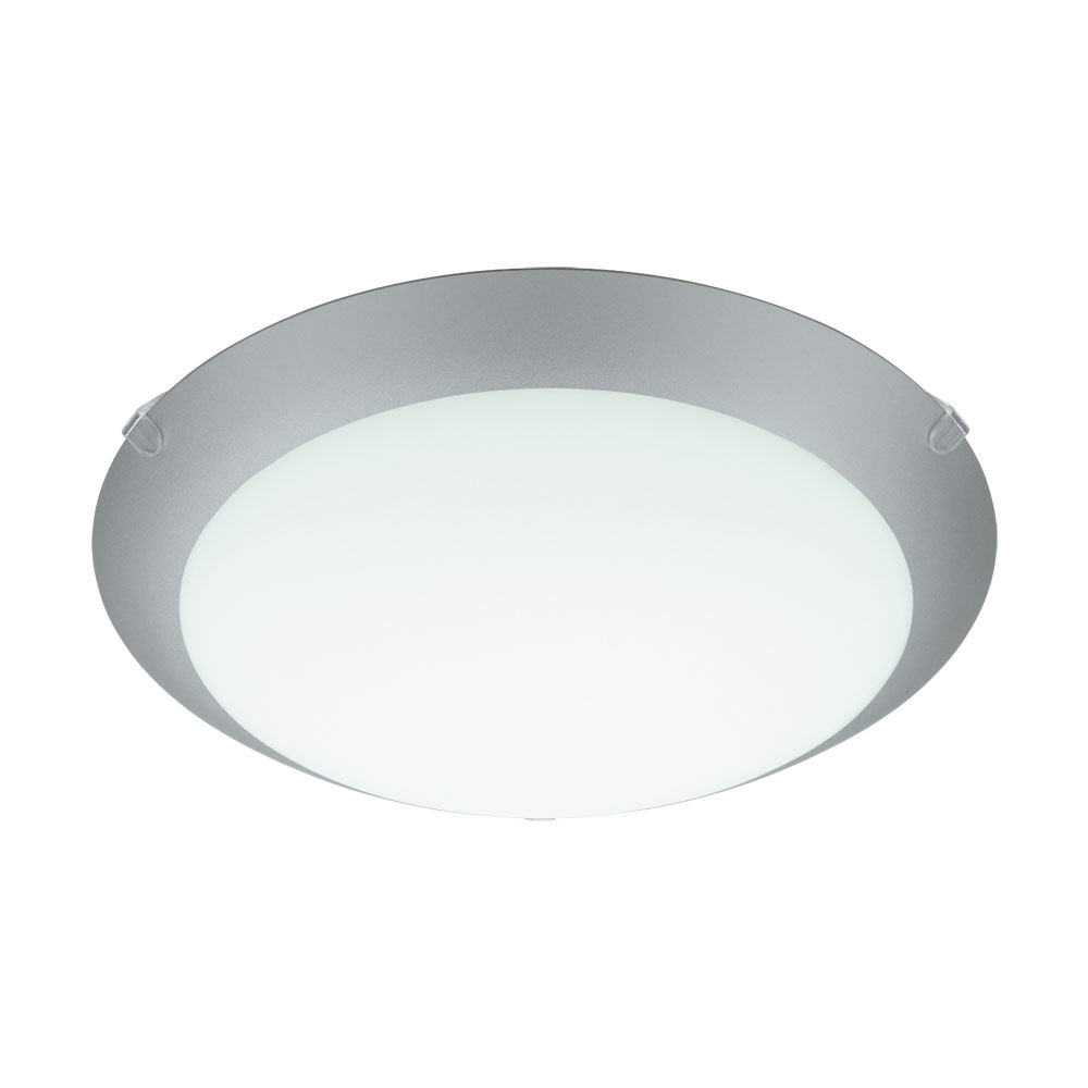MARS 1 - PLAFONIERA 1L X 60W E27 ARGENTO + V.BIANC