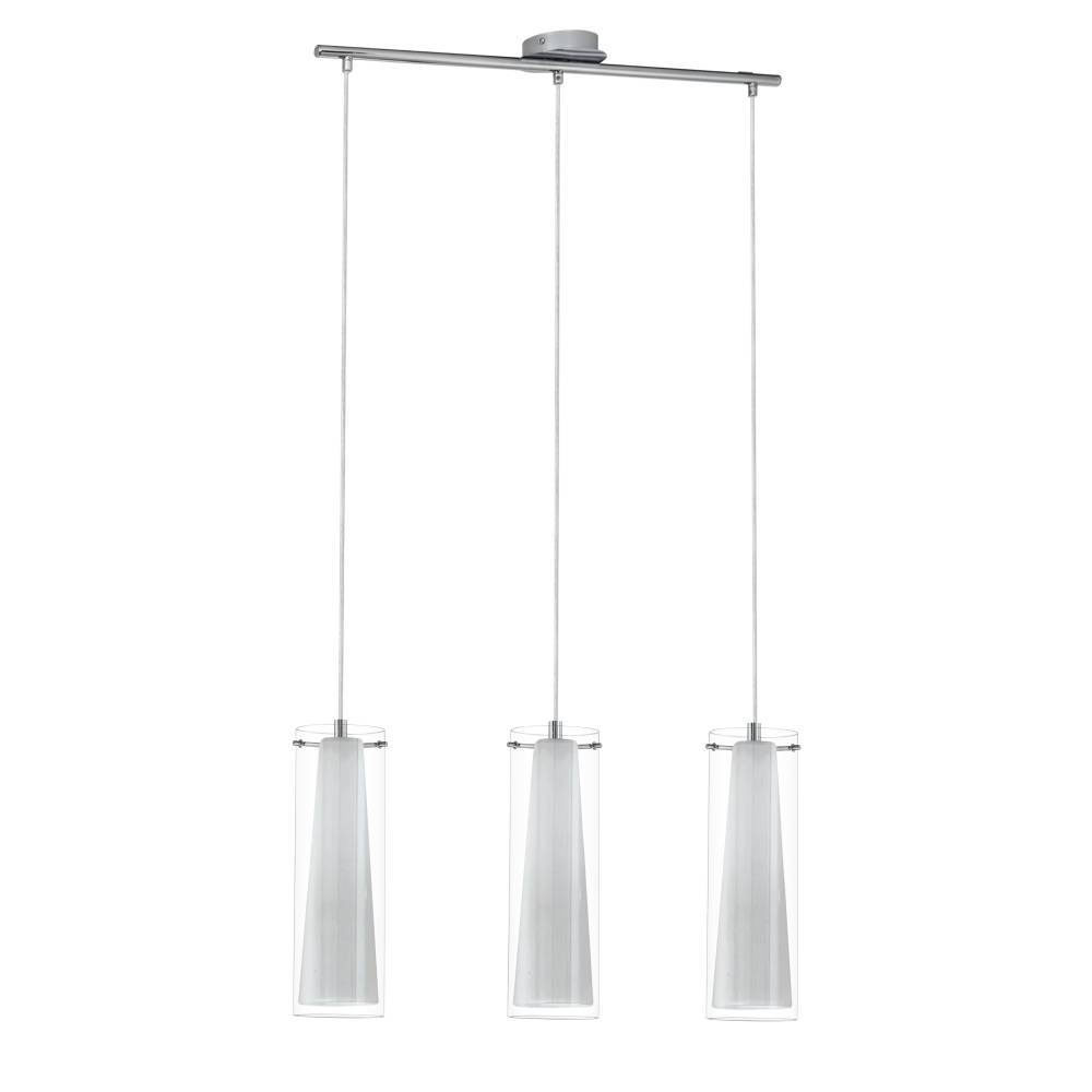 PINTO - SOSPENSIONE  3L X 60W E27  CROMO + V.TRASP
