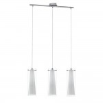 PINTO - SOSPENSIONE  3L X 60W E27  CROMO + V.TRASP