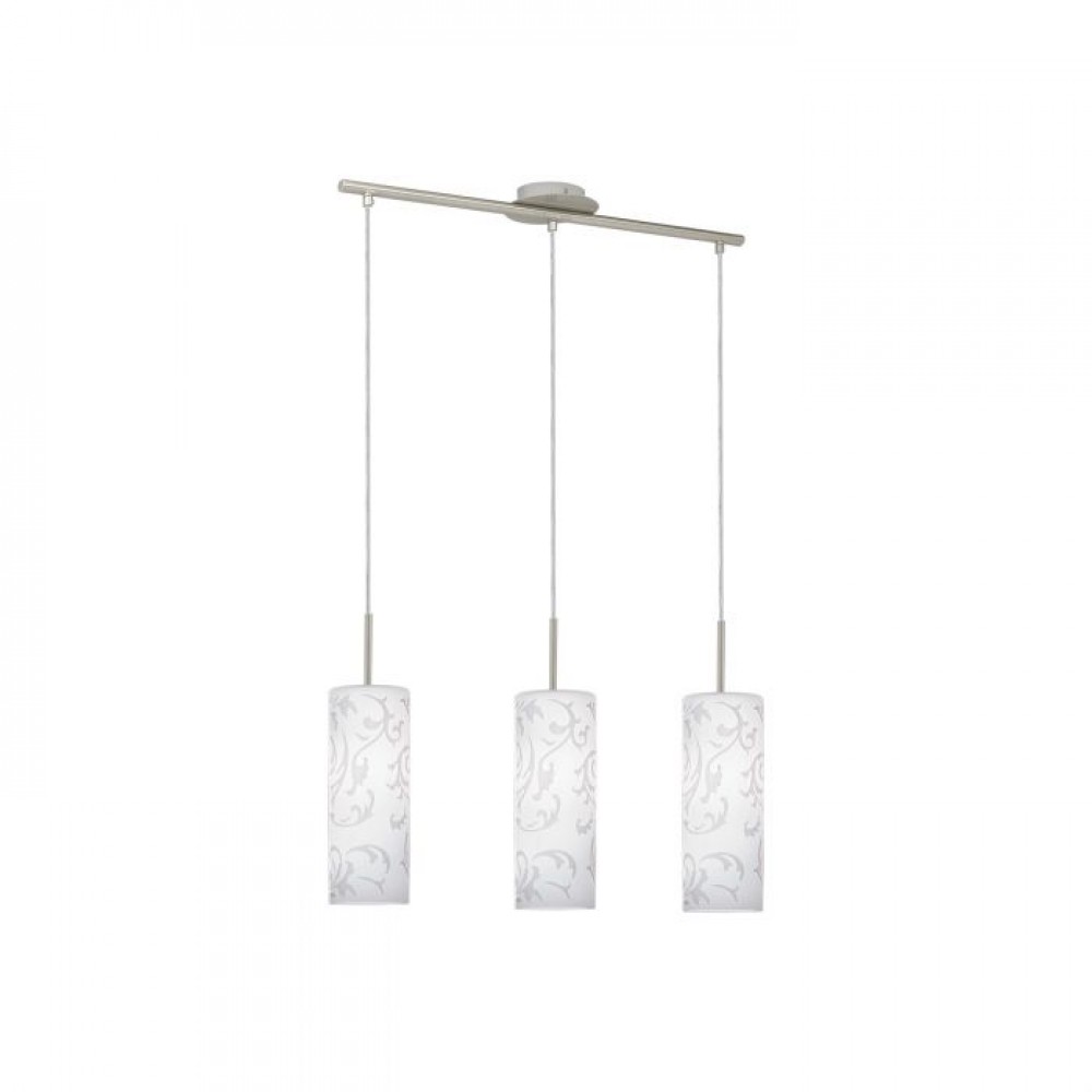 DORA 3X60W E27 NICKEL+VTR DECORO CACHEMIRE