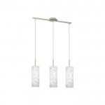DORA 3X60W E27 NICKEL+VTR DECORO CACHEMIRE