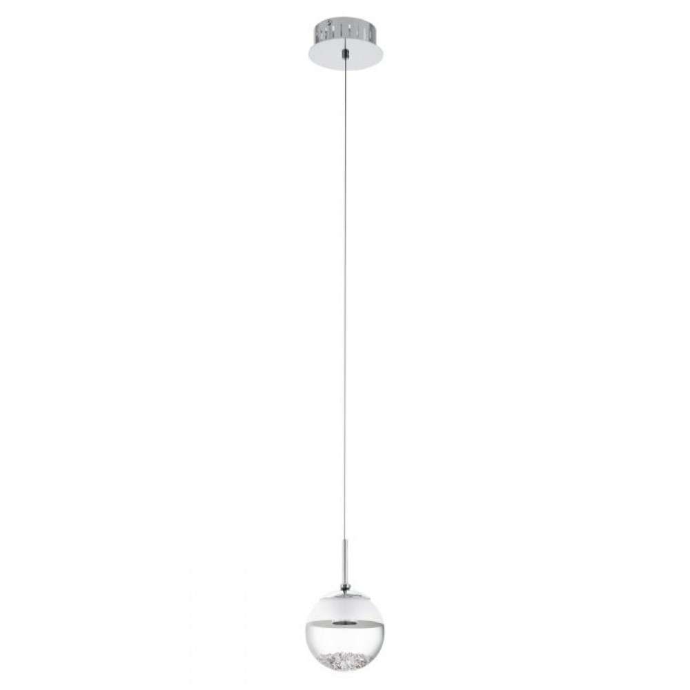 MONTEFIO 1 SOSP.1L X 5W LED MET.CROMO + VETRO TRASP.CRIST.
