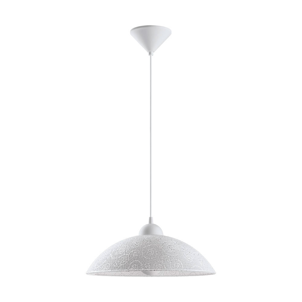 VETRO - SOSPENSIONE 1X60W E27  STRUTTURA POLICARBO   **FP**