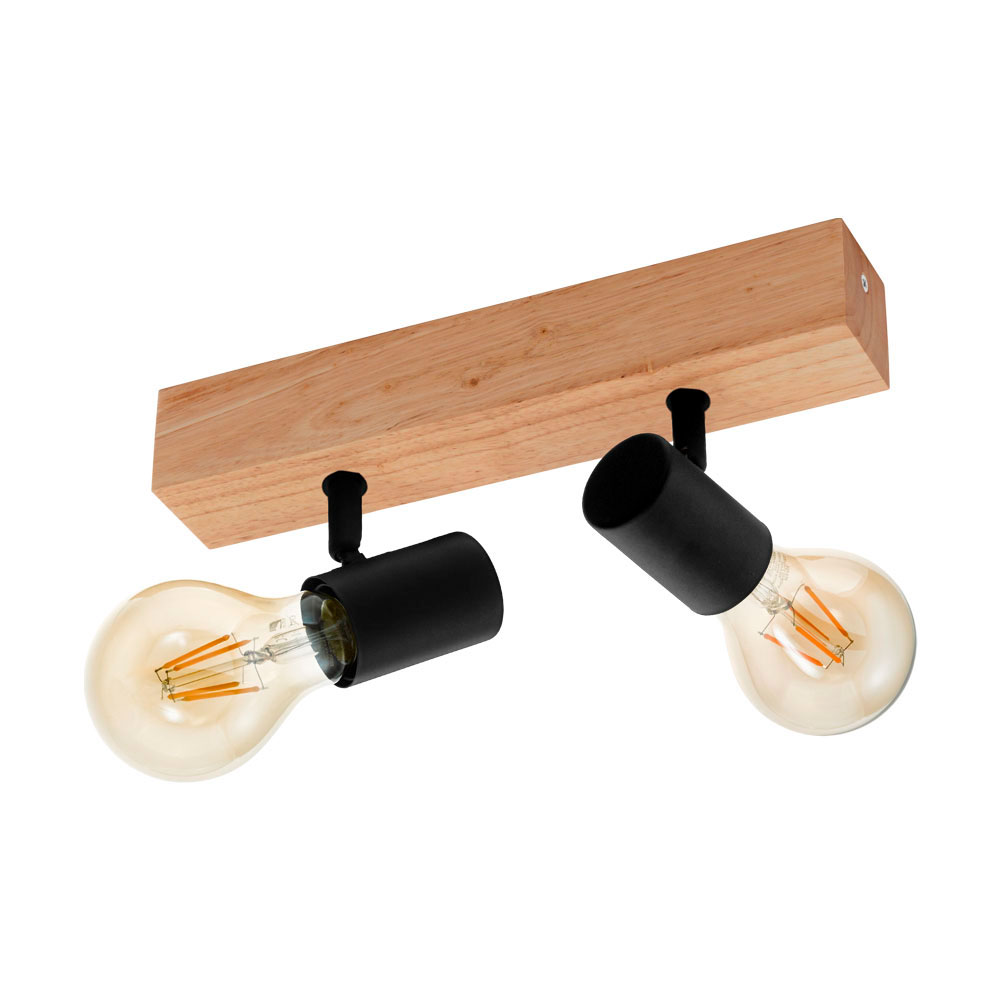 TOWNSHEND 3 FARETTI E27 2X60W  STRUTTURA IN LEGNO