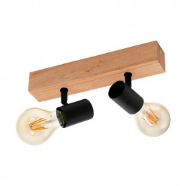 TOWNSHEND 3 FARETTI E27 2X60W  STRUTTURA IN LEGNO