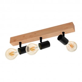 TOWNSHEND 3 FARETTI E27 3X60W  STRUTTURA IN LEGNO