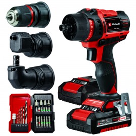 TRAPANO AVVITATORE A BATTERIA 2 BATTERIE 18V 2AH CARICATORE 3 MANDRINI PUNTE BIT VALIGETTA