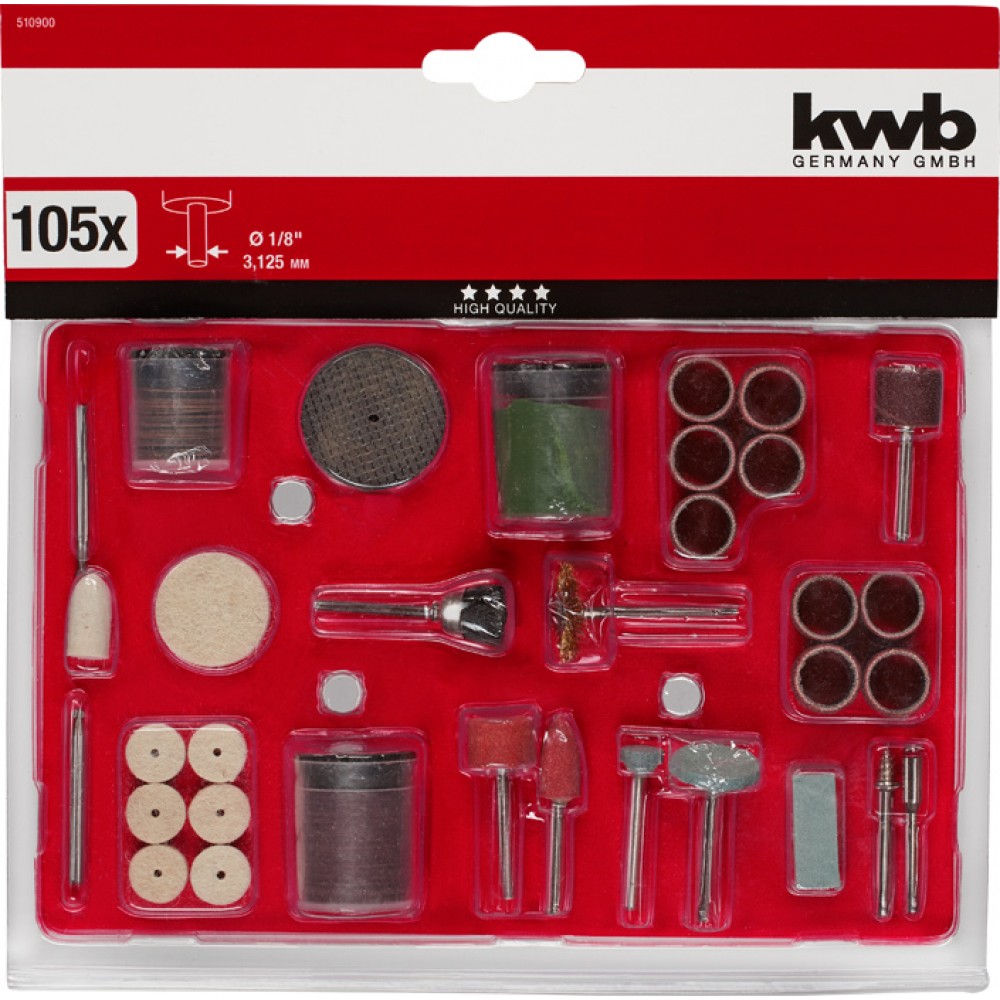 SET MINI ACCESSORI PER SMERIGLIATRICE A STELO - 10   KWB