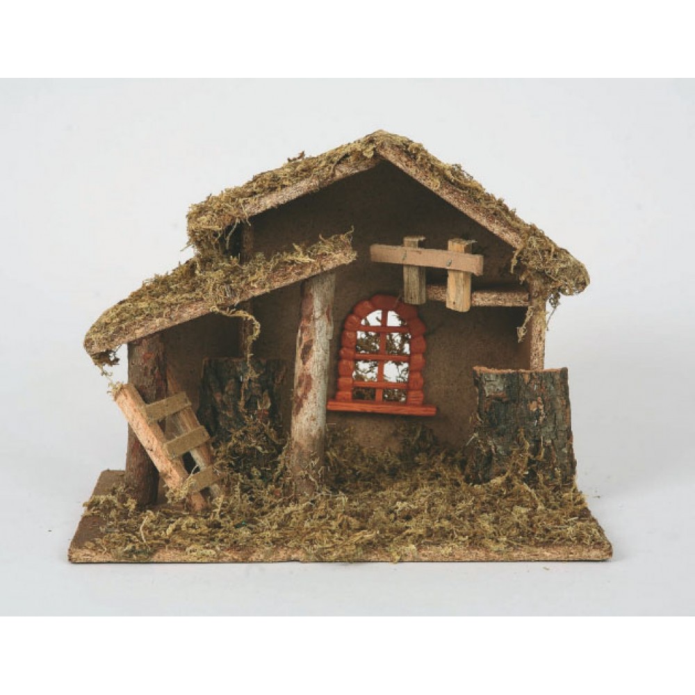 CAPANNA LEGNO C/MUSCHIO E SCALA CM.3 2X16X29 IN TERMOR. CAPANNA LEGNO C/MUSCHIO E SCALA CM.3 2X16X29 IN TERMOR.
