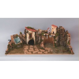 VILLAGGIO SUGHERO CM.87X29X38 CASETT E,CAPANNA E LAVATOIO C/A