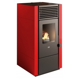 STUFA POLLY ROSSA 9 KW EVA CALOR CON TELECOMANDO; L 45,5 x P 49,5 x H 90,1;VOLUME RISCALDABILE 140/ 200 Mc