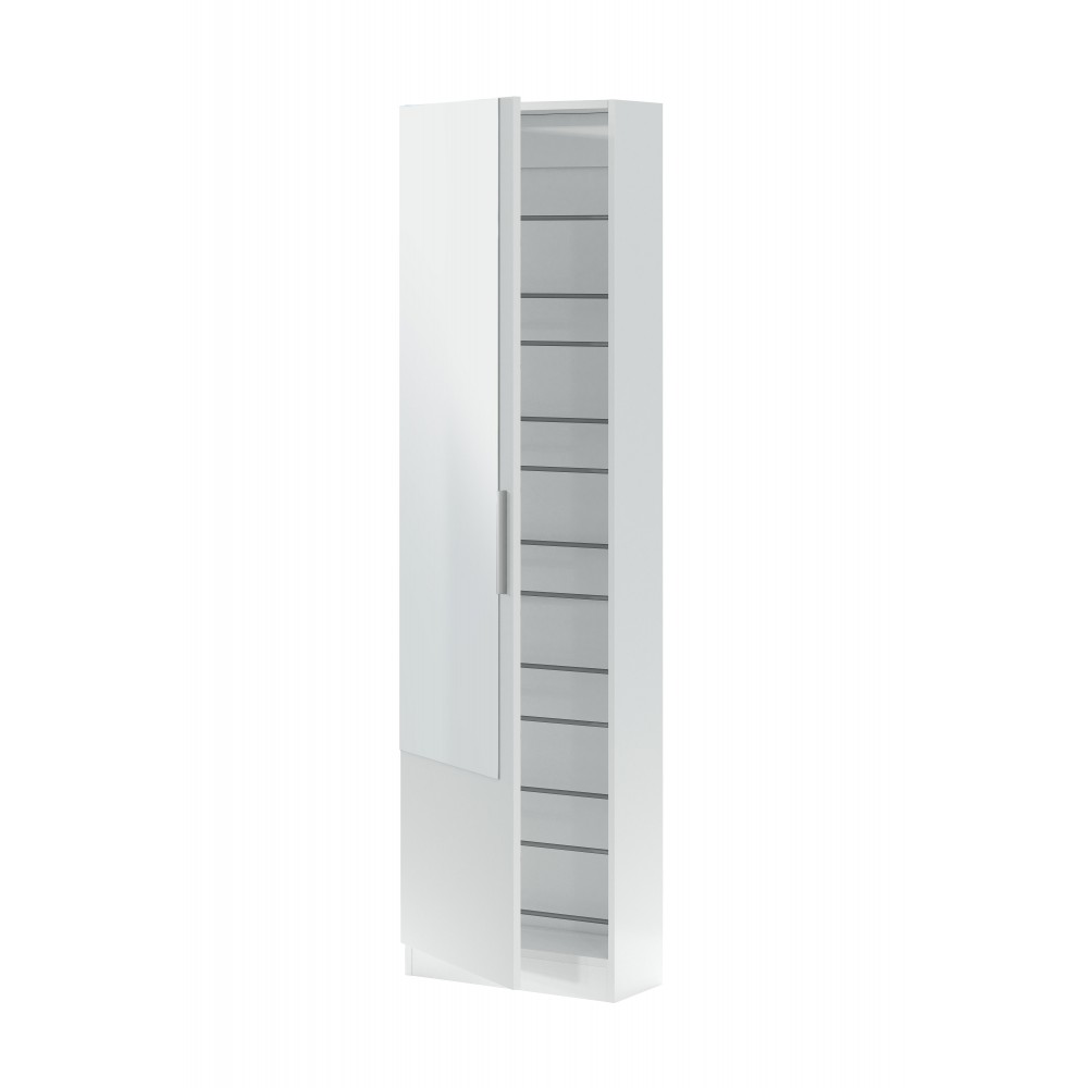 CRISTAL PORTASCARPE UN'ANTA BIANCA CON SPECCHIO CM 180X50X22