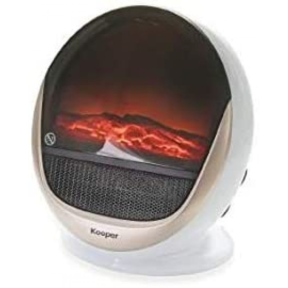 TERMOVENTILATORE EFFETTO CAMINO 1500 W BIANCO E OR