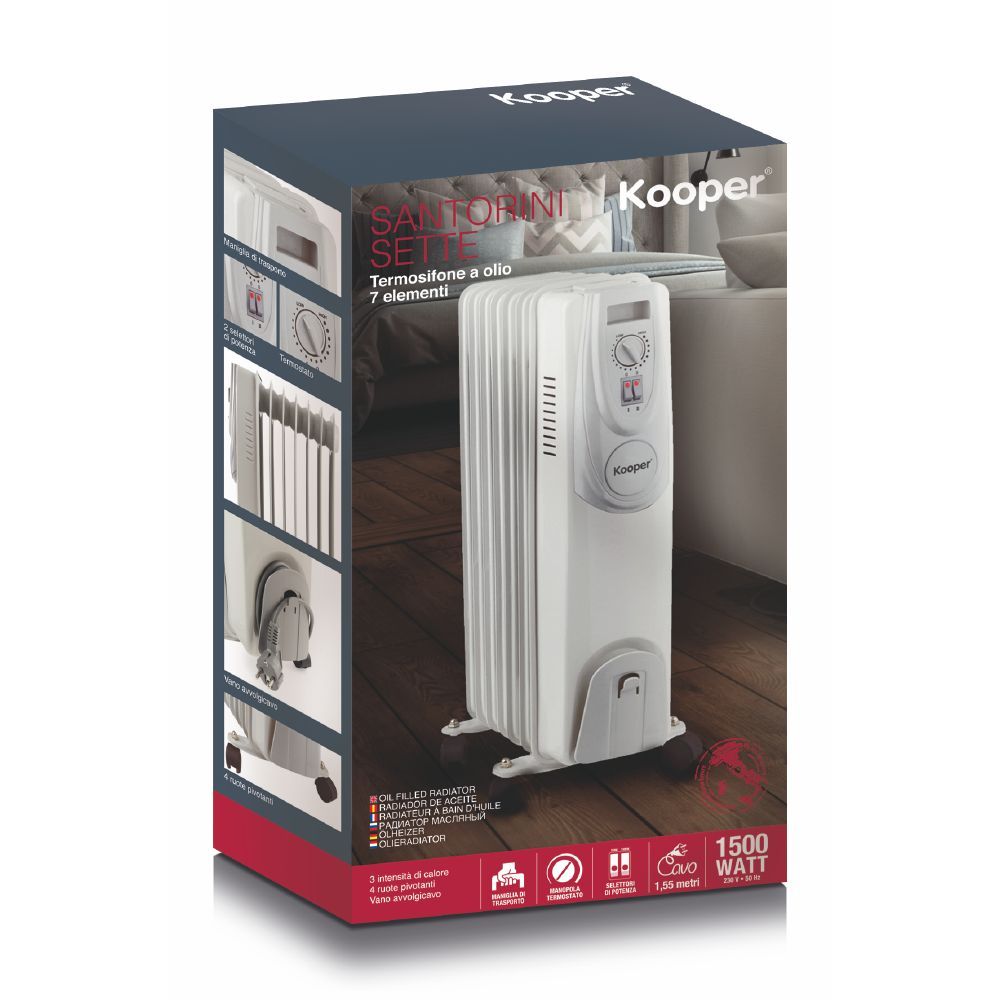 TERMOSIFONE AD OLIO 7 ELEMENTI L.37xP16xH64CM  POTENZA1500 W;