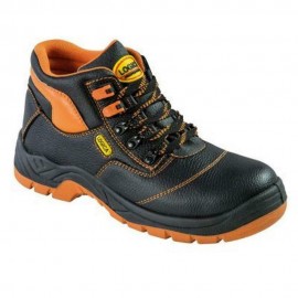 SCARPA ALTA PELLE NERA LAM.TESSILE S3