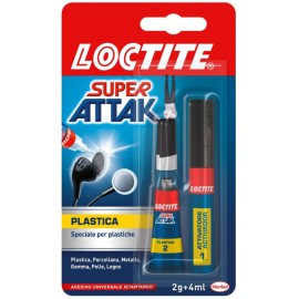 LOCTITE SUPER ATTACK PLASTICA 2 GR. + 4 ML.